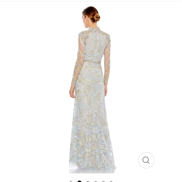 Mac Duggal Bridgerton Powder Blue Long Sleeve Gown, STUNNING - Picture 3 of 6